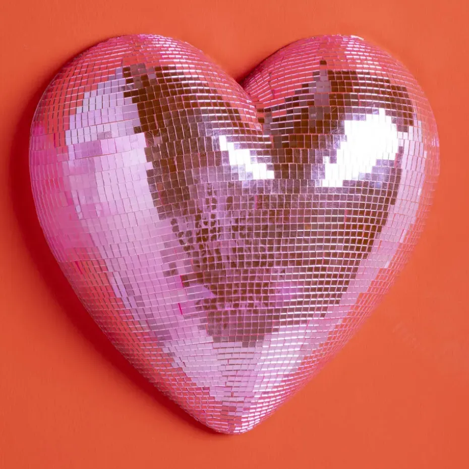 Wanddecoratie Disco Hart Roze