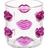 Waterglas Lippen Transparant/Roze 260ml