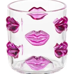 Waterglas Lippen Transparant/Roze 260ml