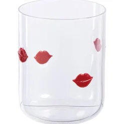 Waterglas Met Lippen Rood 440ml