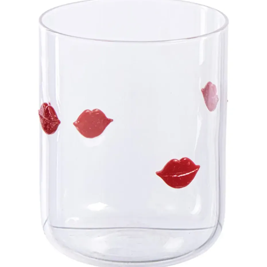 Waterglas Met Lippen Rood 440ml